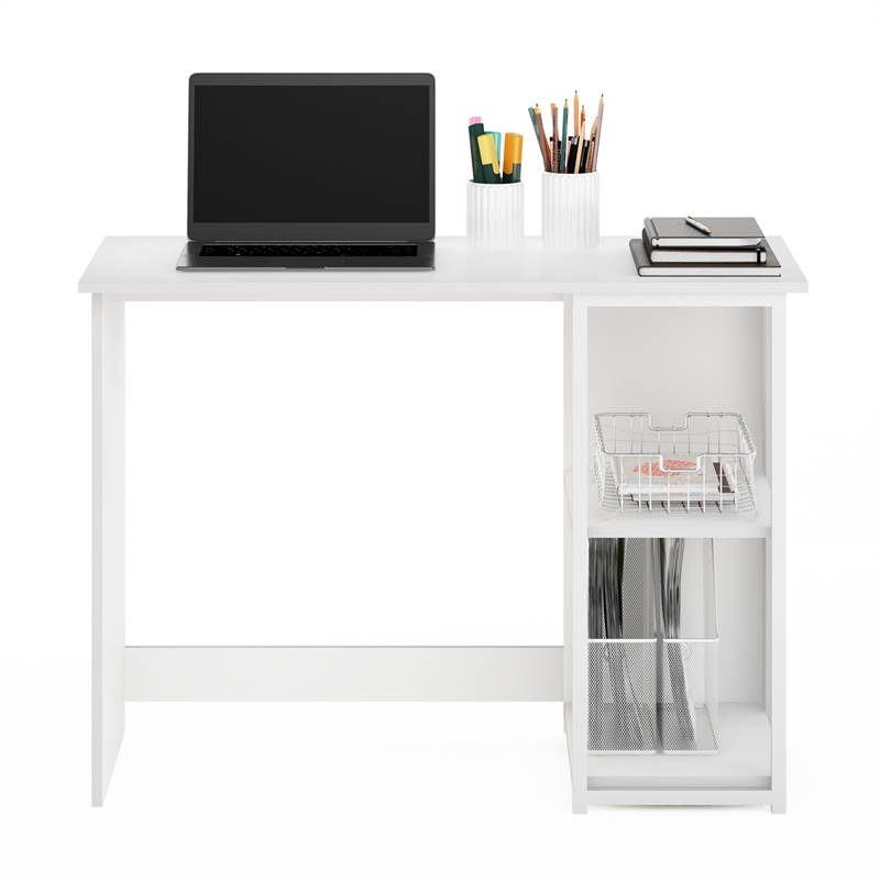 Furinno CAMNUS Modern Living Computer Desk 40 Inch in Solid White/White