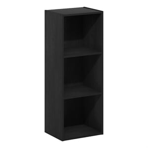 Furinno PASIR 3-Tier No Tool Assembly Open Shelf Bookcase in Blackwood