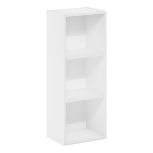 Furinno Pasir 3-Tier No Tool Assembly Open Shelf Bookcase in White