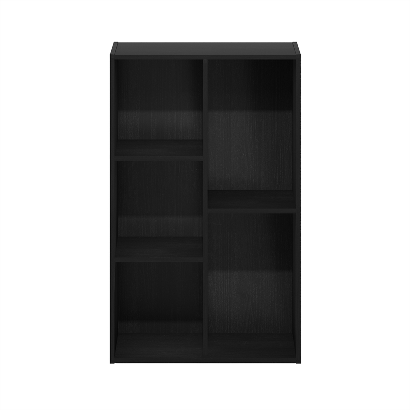 Furinno Luder 5-Cube No Tool Assembly Open Shelf in Blackwood