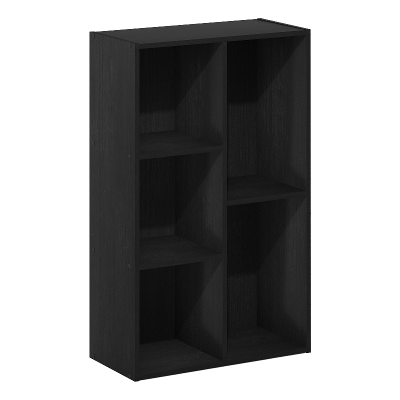 Furinno Luder 5-Cube No Tool Assembly Open Shelf in Blackwood