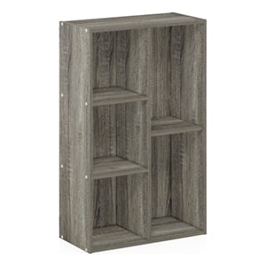 Furinno LUDER 5-Cube No Tool Assembly Open Shelf in French Oak