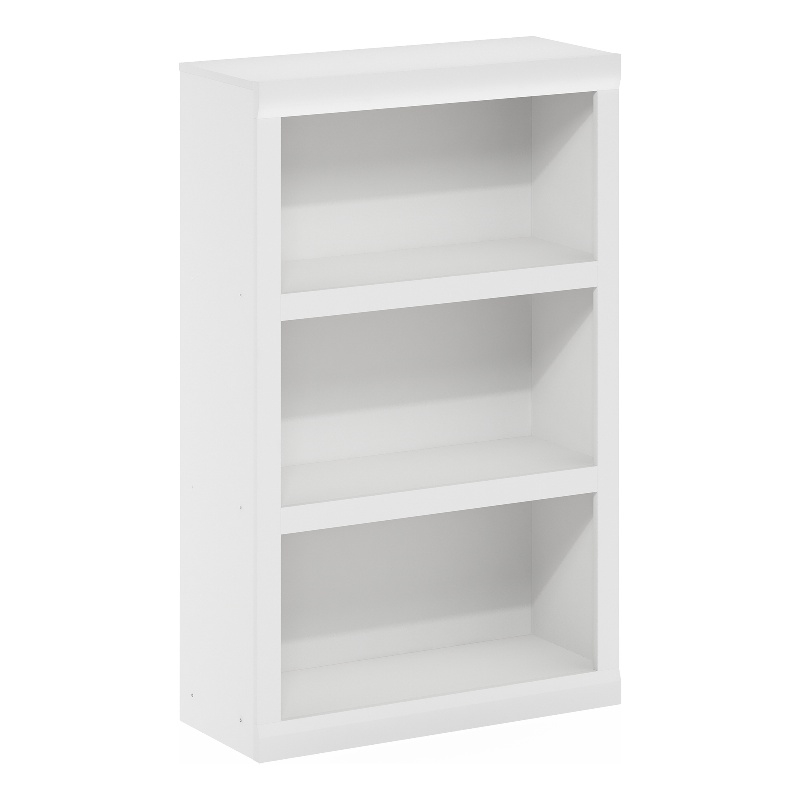 Furinno Rail 3-Tier Open Shelf Bookcase in White