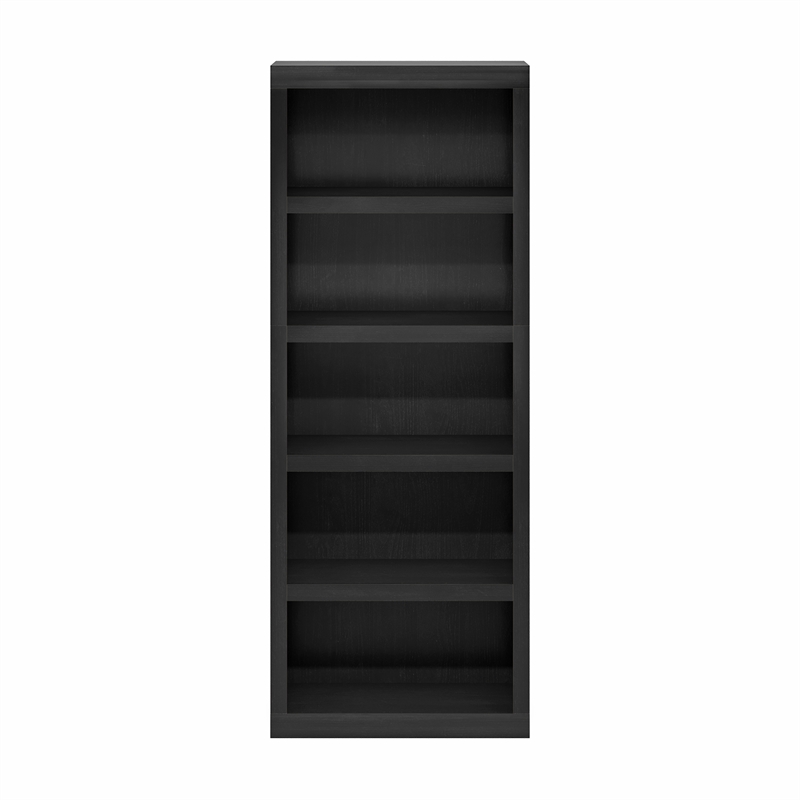 Furinno Rail 5-Tier Open Shelf Bookcase in Blackwood