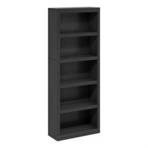 Furinno Rail 5-Tier Open Shelf Bookcase in Blackwood