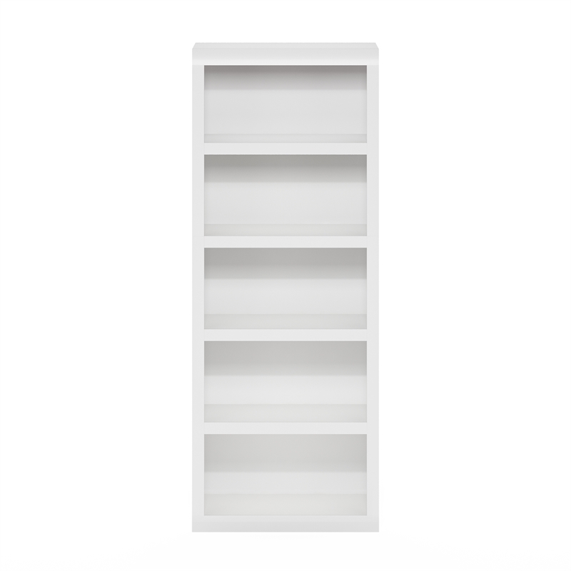 Furinno Rail 5-Tier Open Shelf Bookcase in White