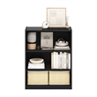 Furinno GEHRY 3-Tier Bookcase in Bookshelf with AdJUSTable Shelves in Blackwood