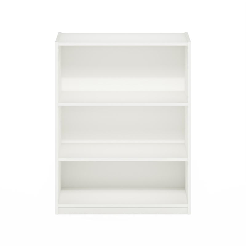 Furinno GEHRY 3-Tier Bookcase in Bookshelf with AdJUSTable Shelves in White