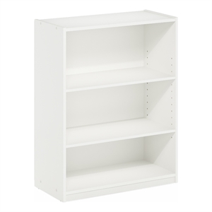 Furinno GEHRY 3-Tier Bookcase in Bookshelf with AdJUSTable Shelves in White