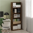 Furinno GEHRY 5-Tier Bookcase in Bookshelf with AdJUSTable Shelves in Amber Pine