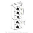 Furinno GEHRY 5-Tier Bookcase in Bookshelf with AdJUSTable Shelves in Blackwood