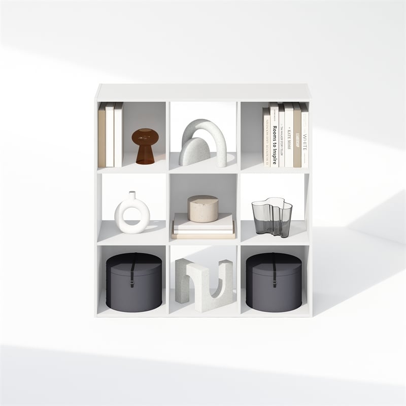 Furinno PELLI CUBIC Storage Cabinet in Bookcase in Bookshelf in 9-Cube in White