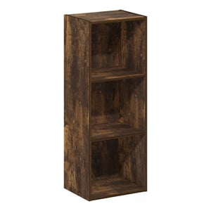 Furinno LUDER 3-Tier Open Shelf Bookcase in Amber Pine