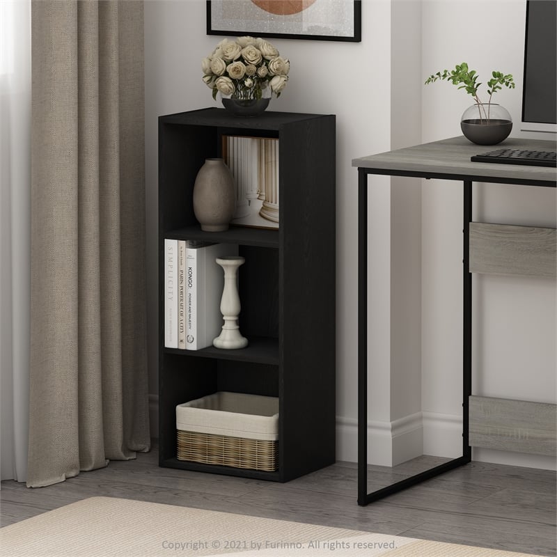 Furinno LUDER 3-Tier Open Shelf Bookcase in Blackwood