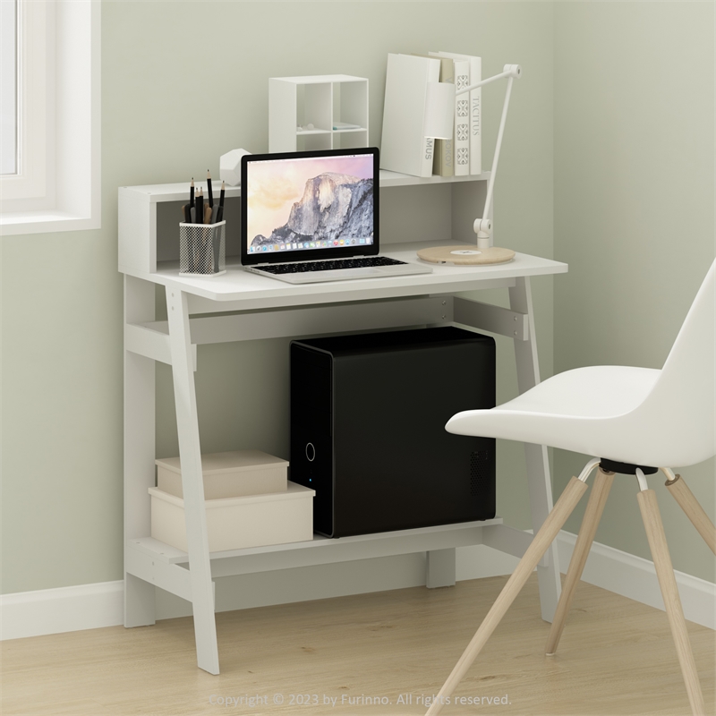 Furinno SIMPLISTIC A Frame Computer Desk in White