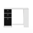 Furinno 15110 JAYA Modern Computer Study Desk in White/Black
