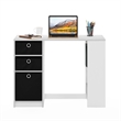 Furinno 15110 JAYA Modern Computer Study Desk in White/Black