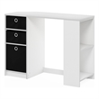 Furinno 15110 JAYA Modern Computer Study Desk in White/Black