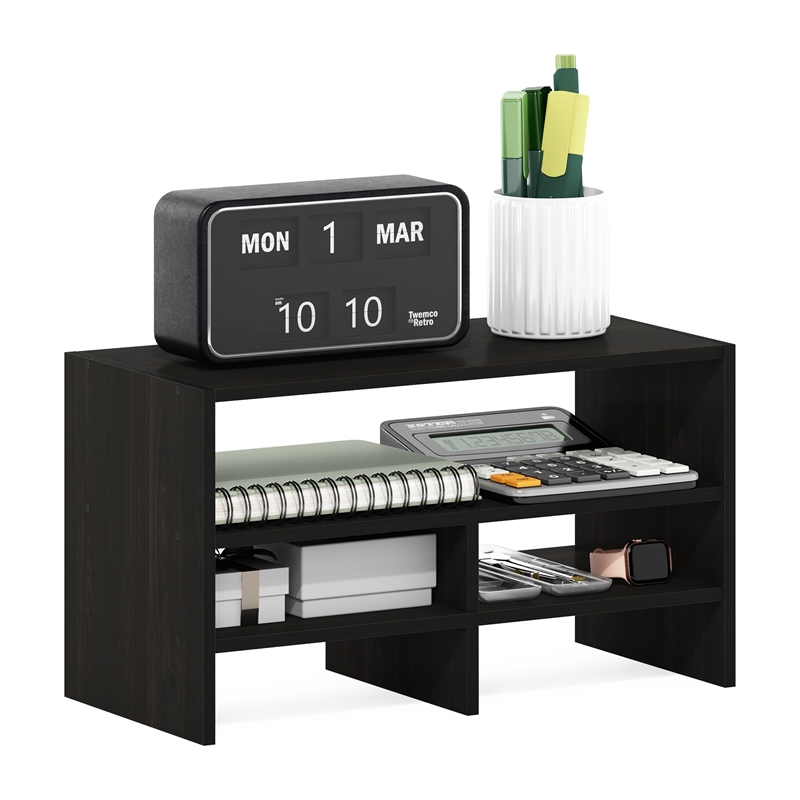 Furinno Hermite Desk Top Organizing Shelf Bookcase in Espresso