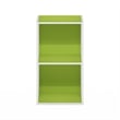 Furinno PASIR 2-Tier Open Shelf Bookcase in Green/White