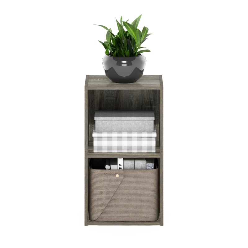Furinno PASIR 2-Tier Open Shelf Bookcase in French Oak