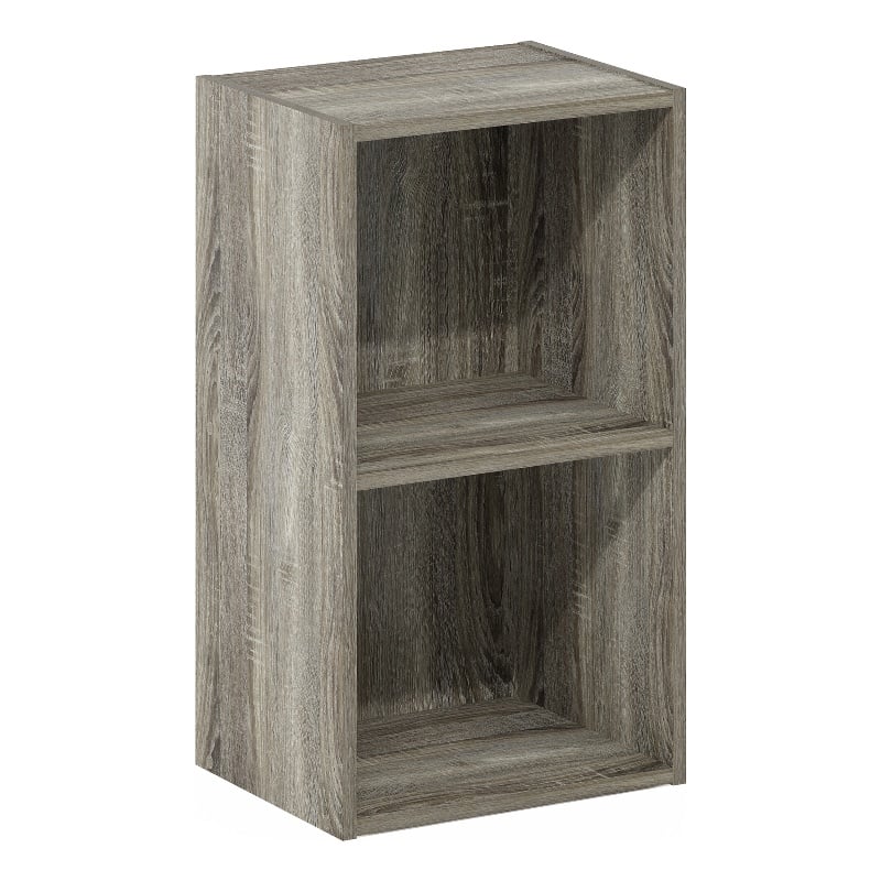 Furinno PASIR 2-Tier Open Shelf Bookcase in French Oak
