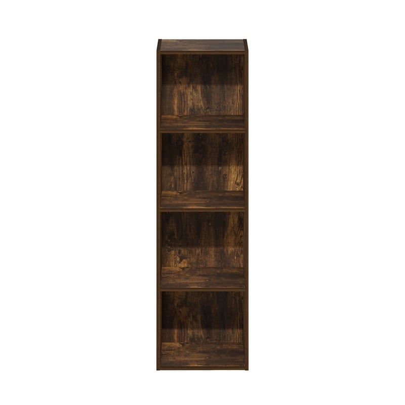 Furinno PASIR 4-Tier Open Shelf Bookcase in Amber Pine