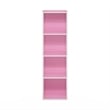 Furinno PASIR 4-Tier Open Shelf Bookcase in Pink/White