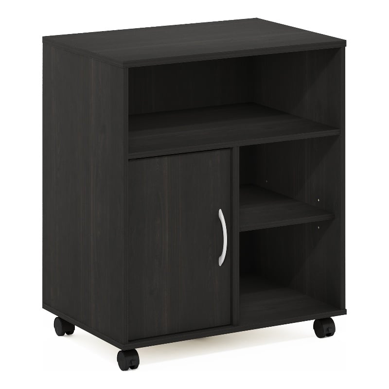 Furinno ECON Home Office Under Desk Printer Holder with Wheels in Espresso