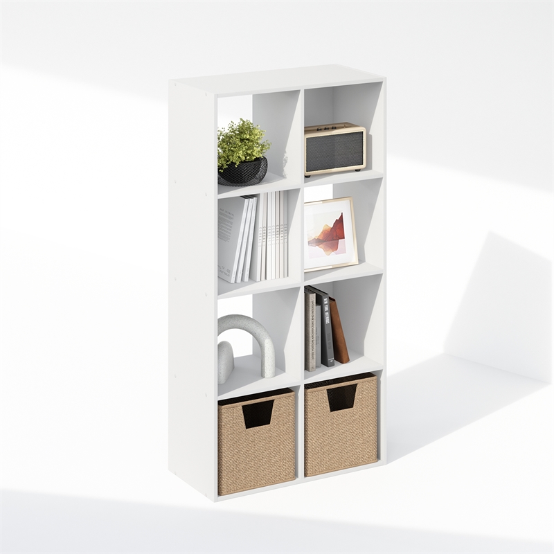 Furinno PELLI CUBIC Storage Cabinet in Bookcase in Bookshelf in 8-Cube in White