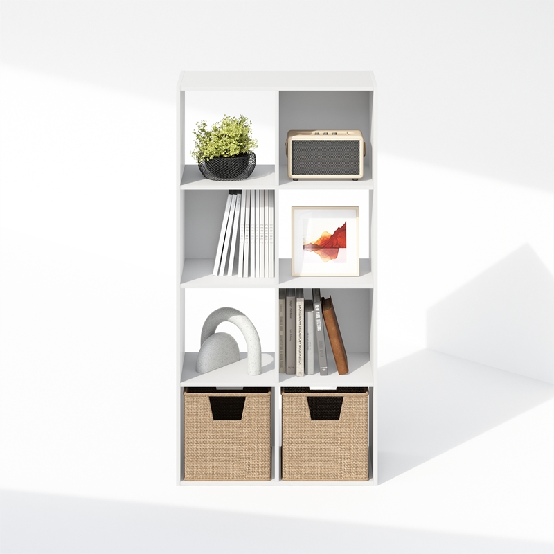 Furinno PELLI CUBIC Storage Cabinet in Bookcase in Bookshelf in 8-Cube in White