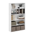 Furinno PASIR 5-Tier Open Shelf Bookcase in Bookshelf in 31.5 Inch Wide in White