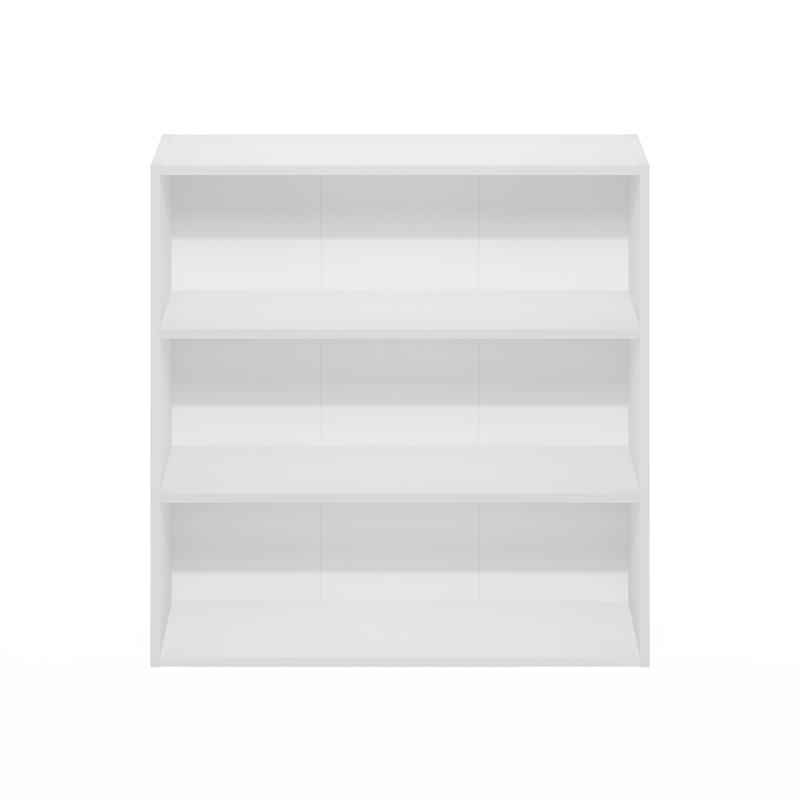 Furinno PASIR 3-Tier Open Shelf Bookcase in Bookshelf in 31.5 Inch Wide in White