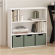 Furinno PASIR 3-Tier Open Shelf Bookcase in Bookshelf in 31.5 Inch Wide in White
