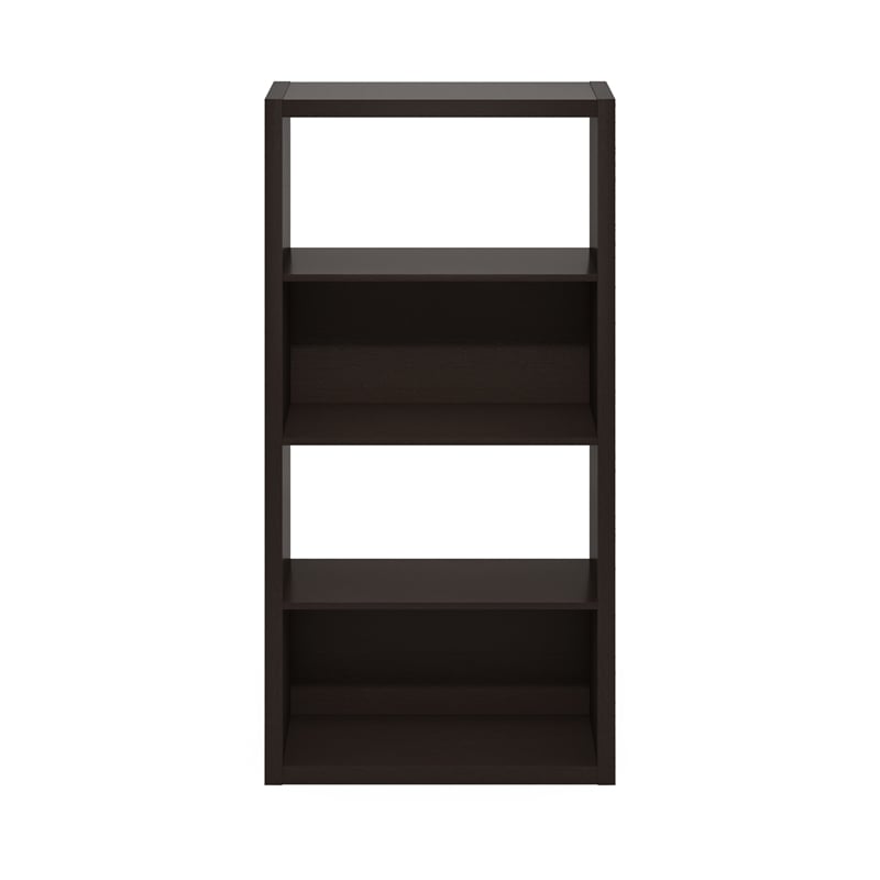 Furinno VIOLA 4-Tier Open Shelf Bookcase in Bookshelf in Dark Oak