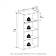 Furinno VIOLA 4-Tier Open Shelf Bookcase in Bookshelf in White