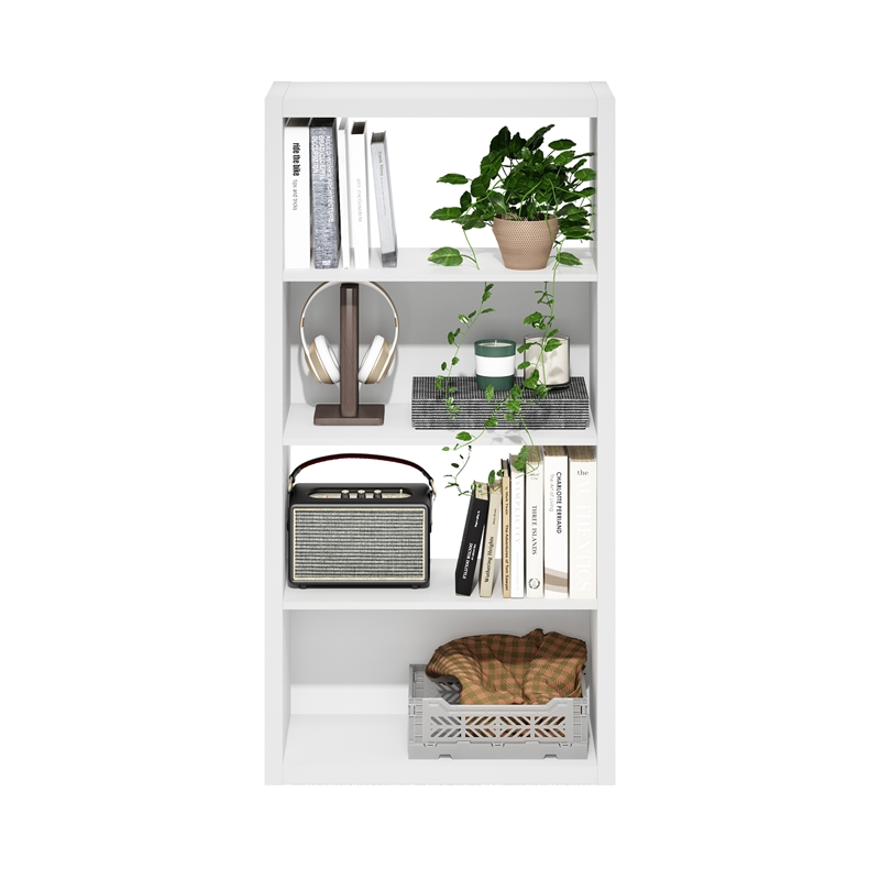 Furinno VIOLA 4-Tier Open Shelf Bookcase in Bookshelf in White