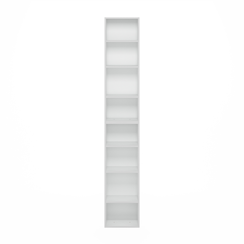 Furinno PASIR 8-Tier Open Shelf Bookcase in White