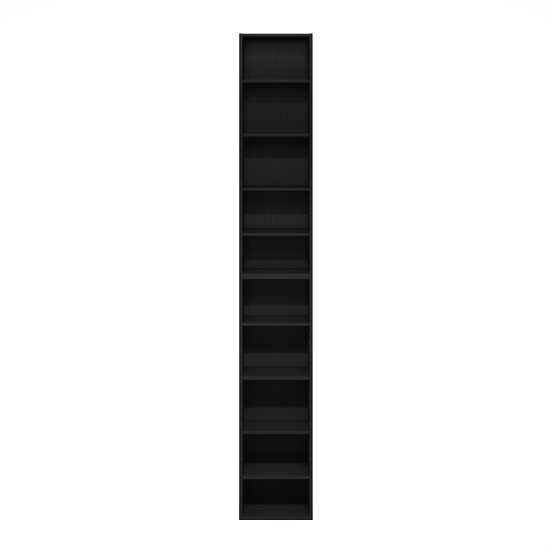 Furinno PASIR 10-Tier Open Shelf Bookcase in Blackwood
