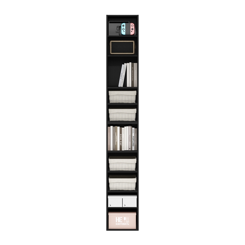 Furinno PASIR 10-Tier Open Shelf Bookcase in Blackwood