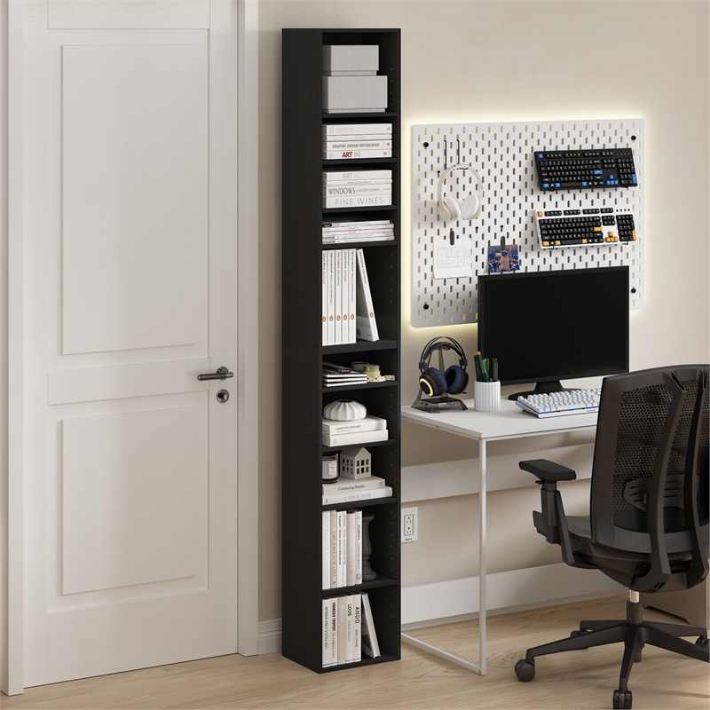 Furinno PASIR 10-Tier Open Shelf Bookcase in Blackwood