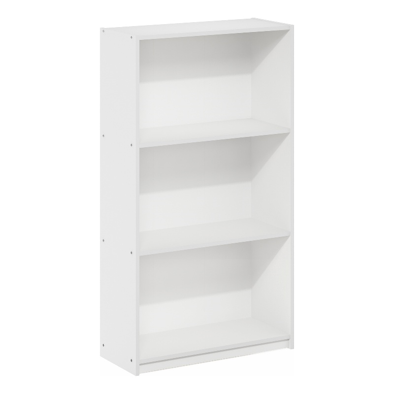 Furinno BASIC 3-Tier Bookcase Storage Shelves in White/White