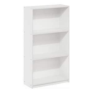 Furinno BASIC 3-Tier Bookcase Storage Shelves in White/White