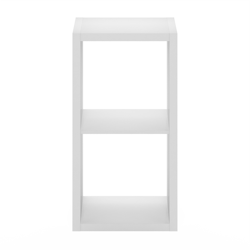 Furinno CUBICLE Open Back Decorative Cube Storage Organizer in 2-Cube in White