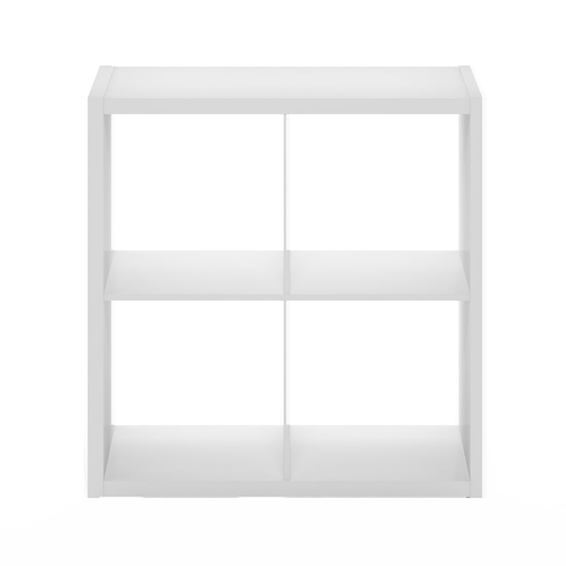 Furinno CUBICLE Open Back Decorative Cube Storage Organizer in 4-Cube in White