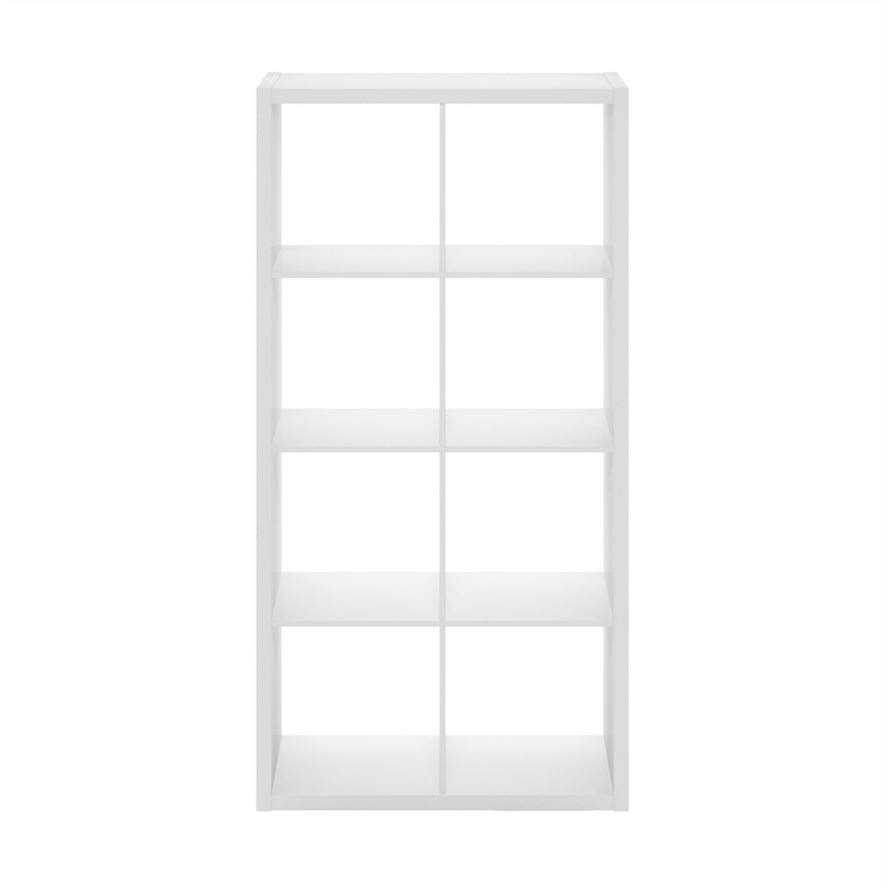 Furinno CUBICLE Open Back Decorative Cube Storage Organizer in 8-Cube in White