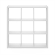 Furinno CUBICLE Open Back Decorative Cube Storage Organizer in 9-Cube in White