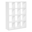 Furinno CUBICLE Open Back Decorative Cube Storage Organizer in 12-Cube in White