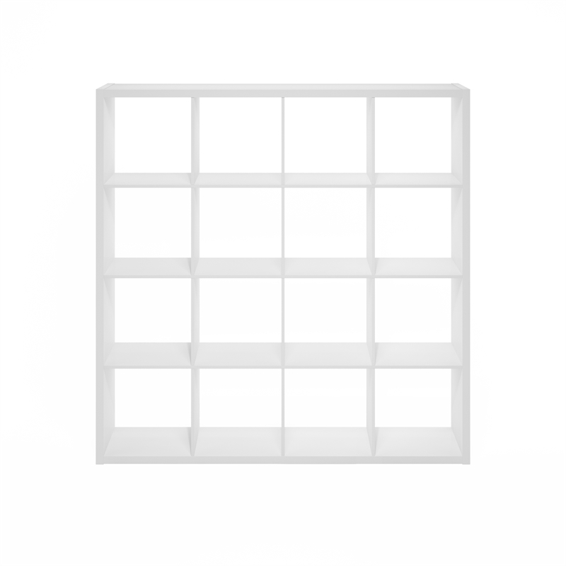 Furinno CUBICLE Open Back Decorative Cube Storage Organizer in 16-Cube in White