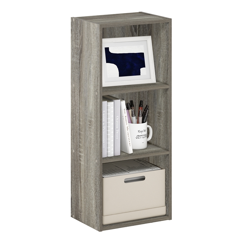 Furinno LUDER 3-Tier Open Shelf Bookcase in French Oak